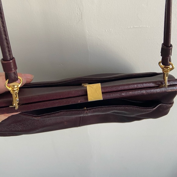 Genuine Leather Eggplant Purse - Picture 3 of 6